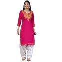 QAZMI Women39s Rayon Cotton Straight Keyhole Neck