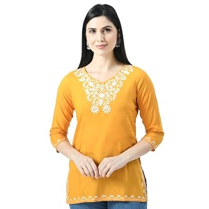 QAZMI Womens Resham Embroidered Kurti Elegant Design3