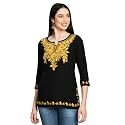 QAZMI Women39s Sidra Kashmiri Embriodered Rayon Cotton