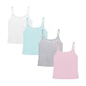 QBK Girls Camisole with Built in Bra Training Bras Bralette with Shelf Bra
