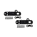 QCAA Decorative Mini Hasp with Hook Latch, 2-1/8" x 3/4", for Small Box, Black, Made in Taiwan, 2 Pack