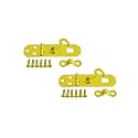 QCAA Decorative Mini Hasp with Hook Latch, 2-1/8" x 3/4", for Small Box, Brass Plated, Made in Taiwan, 2 Pack