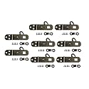 QCAA Decorative Mini Hasp with Hook Latch, 2-1/8" x 3/4", for Small Box, Antique Brass, Made in Taiwan, 8 Pack