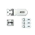 QCAA Safety HASP with Fixed Staple Steel Construction 2-1/2" Inch, Zinc Plated, 4 Pack, Made in Taiwan