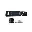 QCAA Security Concealed Hasp & Staple, Steel, 4-1/2", Black Coated, 1 Pack, Made in Taiwan