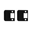 QCAA Solid Brass Extended Lip Strike, 2-1/4''X2-1/4", Matte Black, 2 Pack, Made in Taiwan