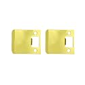 QCAA Solid Brass Extended Lip Strike, 3''X2-1/4", Polish Brass, 2 Pack, Made in Taiwan