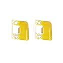 QCAA Solid Brass Extended Lip Strike, 2''X2-1/4, Polish Brass, 2 Pack, Made in Taiwan