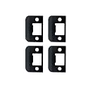 QCAA Solid Brass Extended Lip Strike, 1-1/2"X2-1/4", Matte Black, 4 Pack, Made in Taiwan