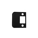 QCAA Solid Brass Extended Lip Strike, 2''X2-1/4", Matte Black, 1 Pack, Made in Taiwan