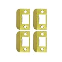 QCAA Solid Brass Extended Lip Strike, 1-1/2"X2-1/4", Polish Brass, 4 Pack, Made in Taiwan