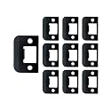 QCAA Solid Brass Extended Lip Strike, 1-1/2"X2-1/4", Matte Black, 10 Pack, Made in Taiwan