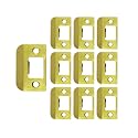 QCAA Solid Brass Extended Lip Strike, 1-1/2"X2-1/4", Polish Brass, 10 Pack, Made in Taiwan