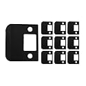 QCAA Solid Brass Extended Lip Strike, 2''X2-1/4", Matte Black, 10 Pack, Made in Taiwan