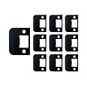 QCAA Solid Brass Extended Lip Strike, 1-3/4''X2-1/4", Matte Black, 10 Pack, Made in Taiwan