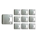 QCAA Solid Brass Extended Lip Strike, 3''X2-1/4", Satin Nickel, 10 Pack, Made in Taiwan