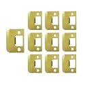 QCAA Solid Brass Extended Lip Strike, 1-3/4''X2-1/4", Polish Brass, 10 Pack, Made in Taiwan