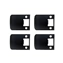 QCAA Solid Brass Extended Lip Strike, 3''X2-1/4", Matte Black, 4 Pack, Made in Taiwan