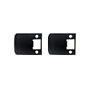 QCAA Solid Brass Extended Lip Strike, 3''X2-1/4", Matte Black, 2 Pack, Made in Taiwan