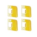 QCAA Solid Brass Extended Lip Strike, 2''X2-1/4, Polish Brass, 4 Pack, Made in Taiwan