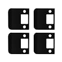 QCAA Solid Brass Extended Lip Strike, 2-1/4''X2-1/4", Matte Black, 4 Pack, Made in Taiwan