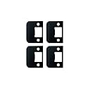 QCAA Solid Brass Extended Lip Strike, 1-3/4''X2-1/4", Matte Black, 4 Pack, Made in Taiwan