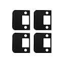 QCAA Solid Brass Extended Lip Strike, 2''X2-1/4", Matte Black, 4 Pack, Made in Taiwan
