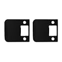QCAA Solid Brass Extended Lip Strike, 2-1/2''X2-1/4", Matte Black, 2 Pack, Made in Taiwan