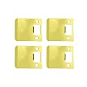 QCAA Solid Brass Extended Lip Strike, 3''X2-1/4", Polish Brass, 4 Pack, Made in Taiwan