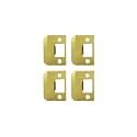 QCAA Solid Brass Extended Lip Strike, 1-3/4''X2-1/4", Polish Brass, 4 Pack, Made in Taiwan