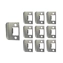 QCAA Stainless Steel Extended Lip Strike, 1-3/4''X2-1/4", Satin Nickel, 10 Pack, Made in Taiwan