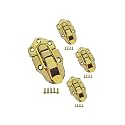 QCAA Toggle Hasp Latch for Small Metal Box, 38mm x 70mm, Brass, Made in Taiwan, 4 Pack