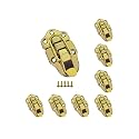 QCAA Toggle Hasp Latch for Small Metal Box, 38mm x 70mm, Brass, Made in Taiwan, 8 Pack