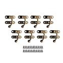 QCAA Zinc Die Cast Hook HASP Latch, Vintage Style, Right Latch Lock, 39mm x 46mm (1.53" x 1.81"), Antique Brass, Made in Taiwan, 8 Pack
