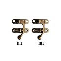 QCAA Zinc Die Cast Hook HASP Latch, Vintage Style, Right Latch Lock, 39mm x 46mm (1.53" x 1.81"), Antique Brass, Made in Taiwan, 2 Pack