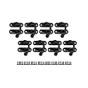 QCAA Zinc Die Cast Hook HASP Latch, Vintage Style, Right Latch Lock, 30mm x 34mm (1.18" x 1.34"), Matte Black, Made in Taiwan, 8 Pack