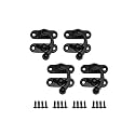 QCAA Zinc Die Cast Hook HASP Latch, Vintage Style, Right Latch Lock, 39mm x 46mm (1.53" x 1.81"), Matte Black, Made in Taiwan, 4 Pack