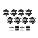 QCAA Zinc Die Cast Hook HASP Latch, Vintage Style, Right Latch Lock, 39mm x 46mm (1.53" x 1.81"), Matte Black, Made in Taiwan, 8 Pack
