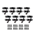 QCAA Zinc Die Cast Hook HASP Latch, Vintage Style, Right Latch Lock, 39mm x 46mm (1.53" x 1.81"), Antique Copper, Made in Taiwan, 8 Pack