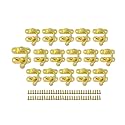 QCAA Zinc Die Cast Hook HASP Latch, Vintage Style, Right Latch Lock, 30mm x 34mm (1.18" x 1.34"), Brass Plated, Made in Taiwan, 16 Pack
