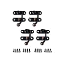 QCAA Zinc Die Cast Hook HASP Latch, Vintage Style, Right Latch Lock, 39mm x 46mm (1.53" x 1.81"), Antique Copper, Made in Taiwan, 4 Pack