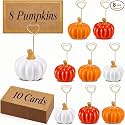 Qeeenar 18 Pcs Pumpkin Card Holders White,Orange,Dark Orange