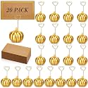 Qeeenar 40 Pcs Thanksgiving Pumpkin Place Card Holders with Fall Cards