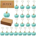 Qeeenar 40 Pcs Thanksgiving Pumpkin Place Card Holder with Fall Cards Green