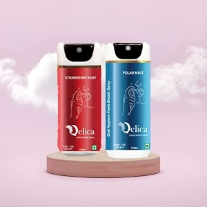 qelica instant mouth and breath freshener spray for bad breath  longlasting freshness  multi flavour combo strawberry mint 10gm and polar mint 10gm