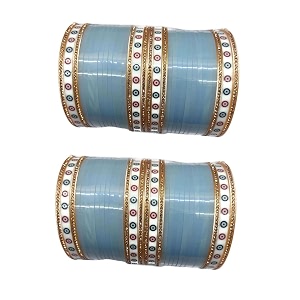 sakhi coloured punjabi choodachuda bangles set for bridalgirlsladieschurachoora bangles and bracletsset for both handshandmade  set of 64 bangles