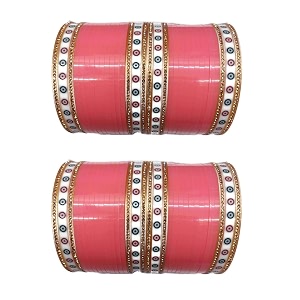 sakhi coloured punjabi choodachuda bangles set for bridalgirlsladieschurachoora bangles and bracletsset for both handshandmade  set of 64 bangles