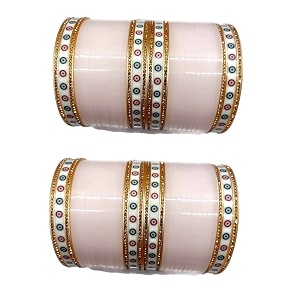 sakhi coloured punjabi choodachuda bangles set for bridalgirlsladieschurachoora bangles and bracletsset for both handshandmade  set of 64 bangles