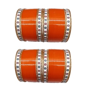 sakhi coloured punjabi choodachuda bangles set for bridalgirlsladieschurachoora bangles and bracletsset for both handshandmade  set of 64 bangles