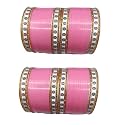 SAKHI Coloured punjabi chooda/chuda bangles set for bridal/girls/ladies/chura/choora bangles and braclets/set for both hands/Handmade / (Set of 64 Bangles)